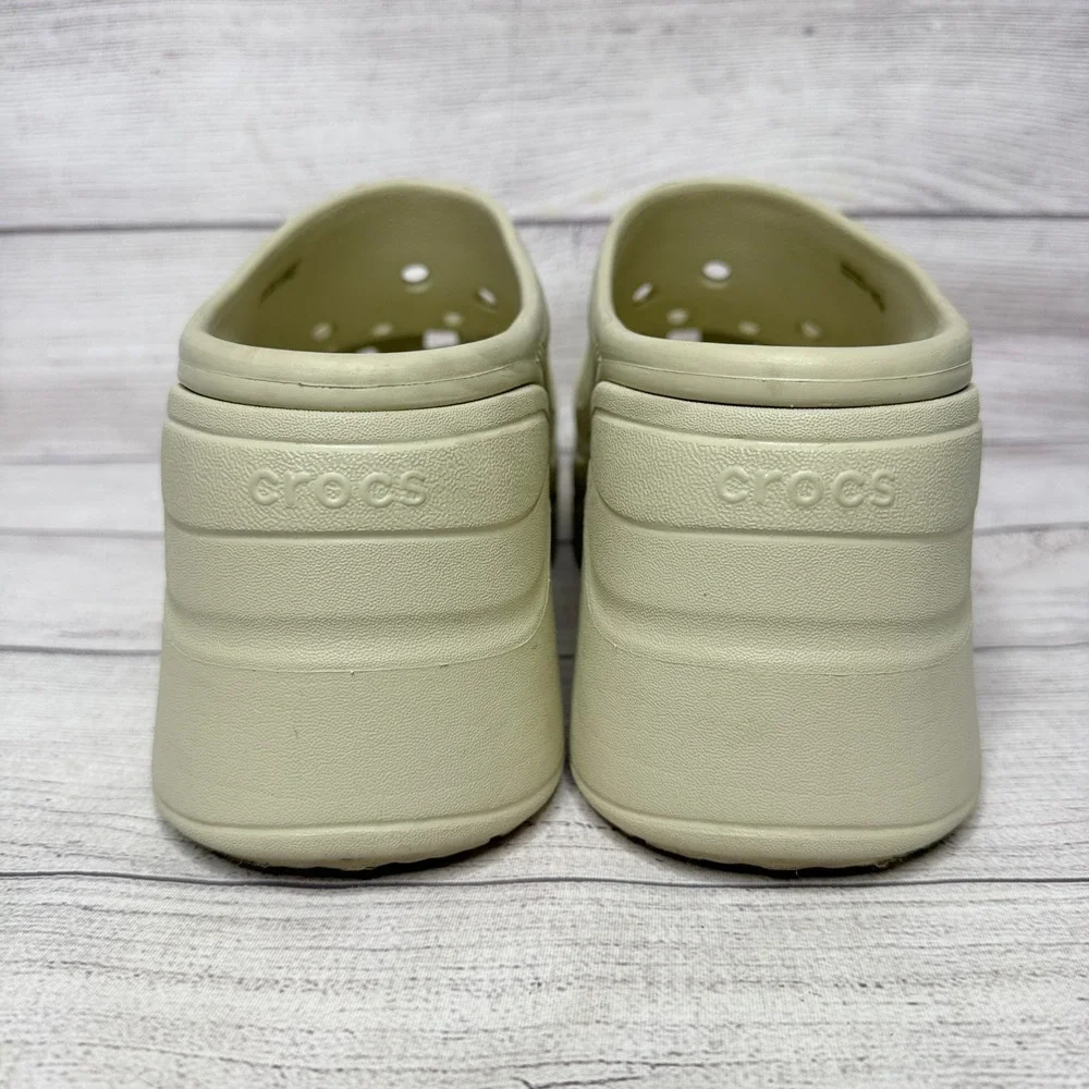 Crocs Platform Clog Heel Sandal‎ Beige Classic Comfort Shoes Men's 13